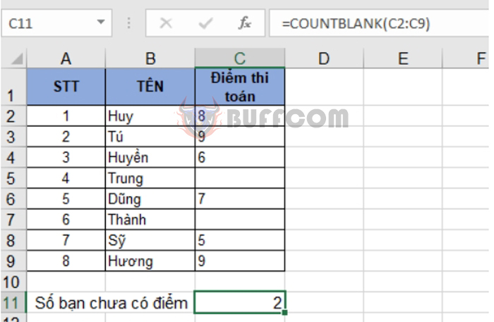Using the COUNT COUNTA and COUNTBLANK functions to count cells in Excel