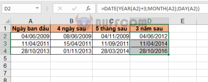 Using the DATE function and combining with other functions in Excel