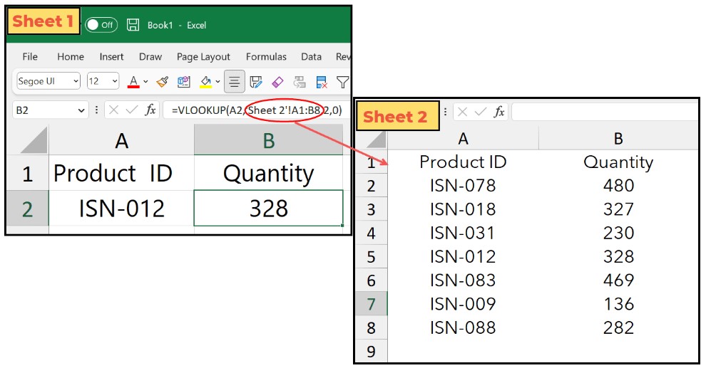 VLOOKUP between Sheets