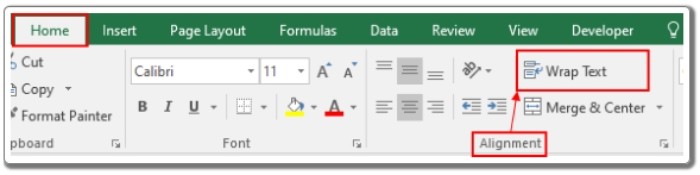 Wrapping Text in Excel 3