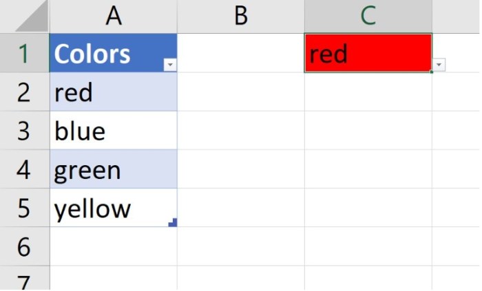 drop down list in Excel 7