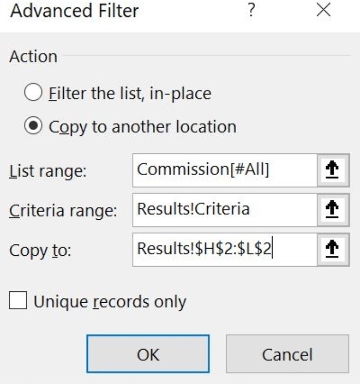 How to limit columns in a filtered result set in Microsoft Excel