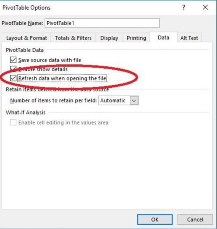 4 tips for refreshing Excel PivotTable objects