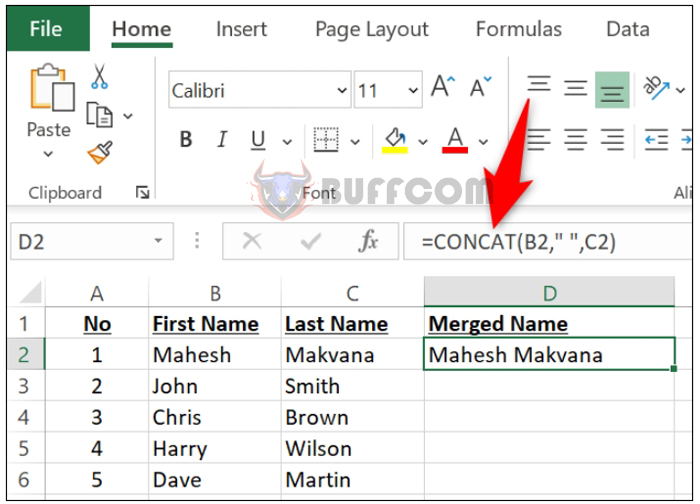 Combining First Name and Last Name in Microsoft Excel P2 2