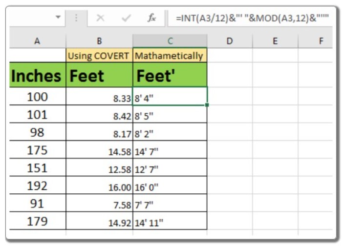 Convert Inches 4