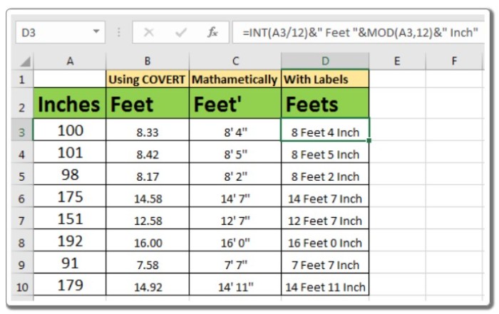 Convert Inches 5