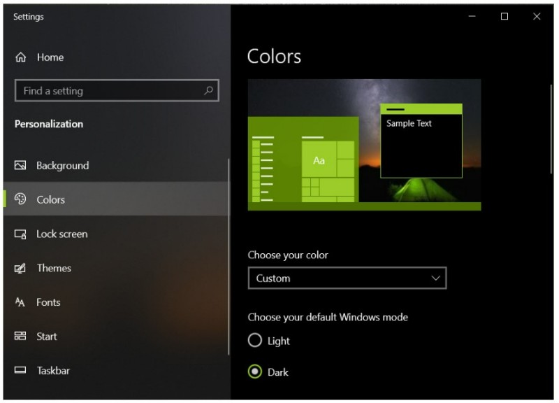 Customizing the Taskbar Color in Windows 10 3