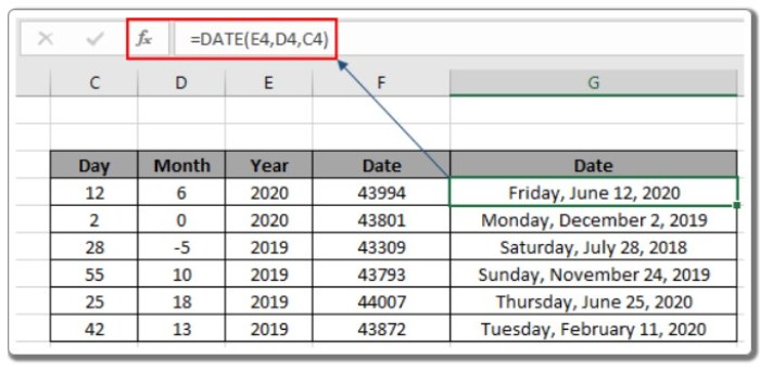 DATE function in Excel 1