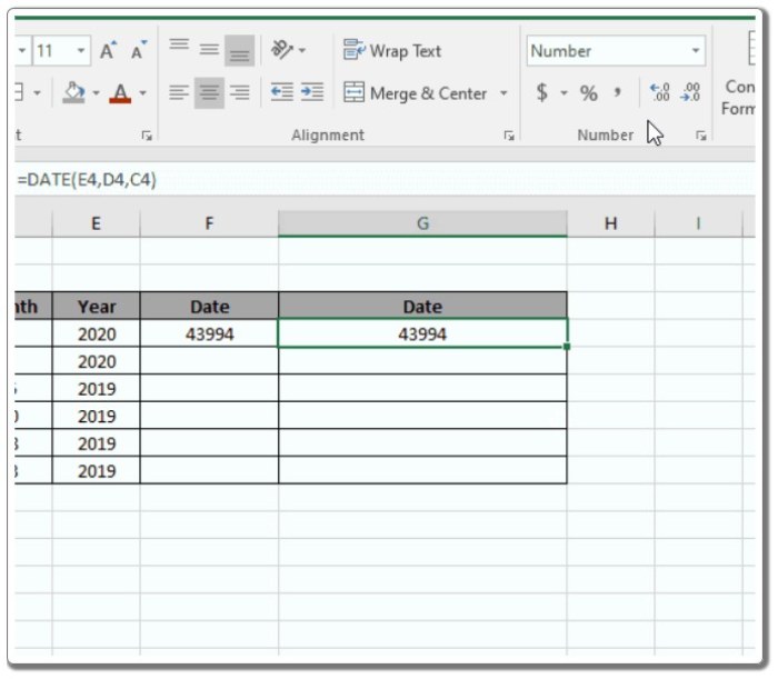 DATE function in Excel 3
