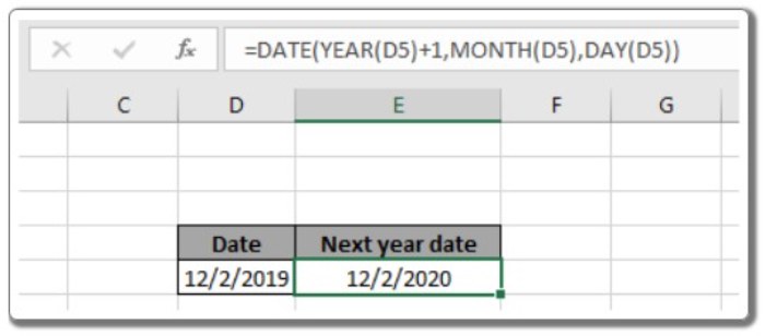 DATE function in Excel 5