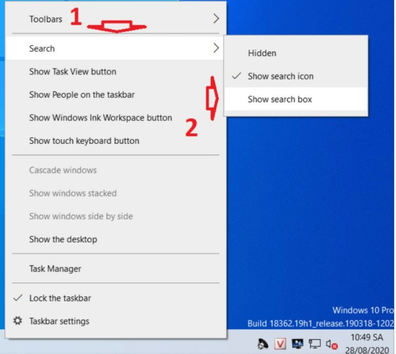 How to Hide or Remove the Search Bar in Windows 10 8