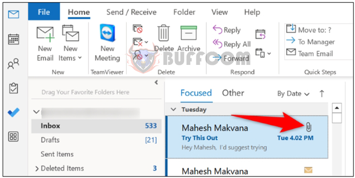 How to fix the issue of attachments not displaying in Outlook P1