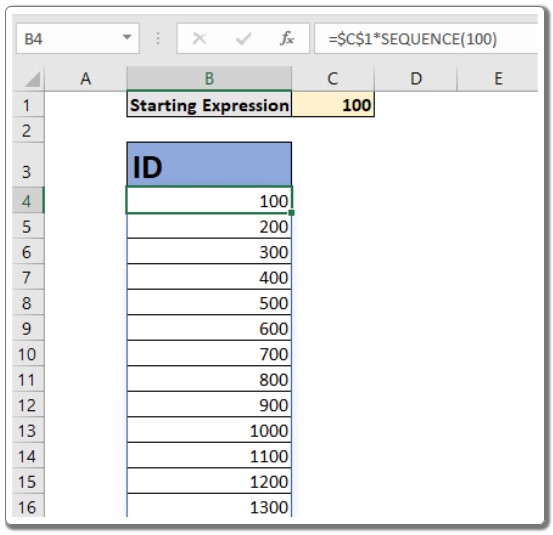 How to Increment Values by Row or Column in Excel