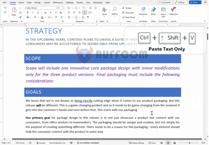 Microsoft Word finally has the Paste as Plain Text shortcut3