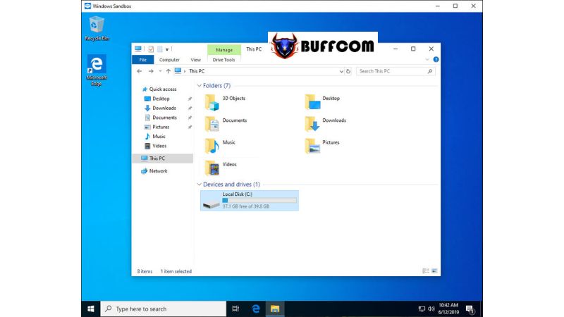 Sandbox Feature on Windows 10 12