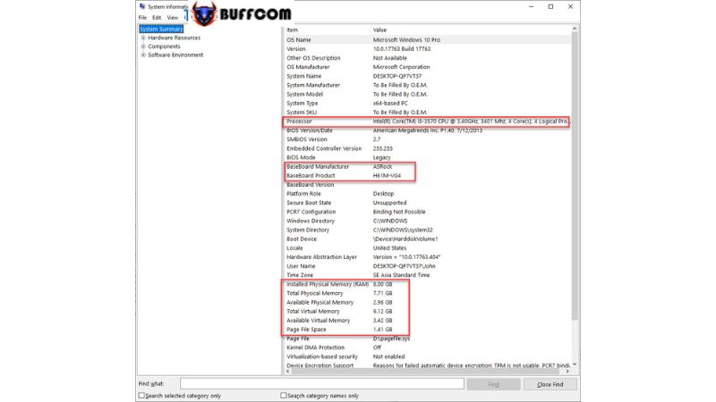 View The Configuration Of A Windows 10 7