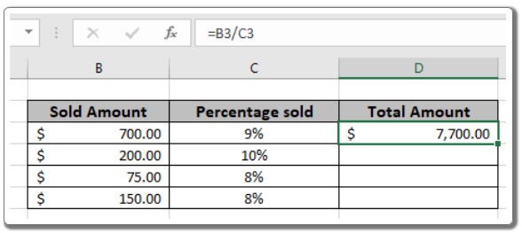 Calculate the Original 1