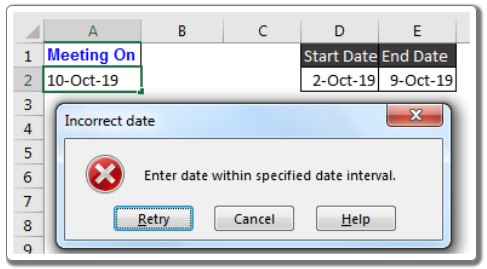 Excel Data Validation 1