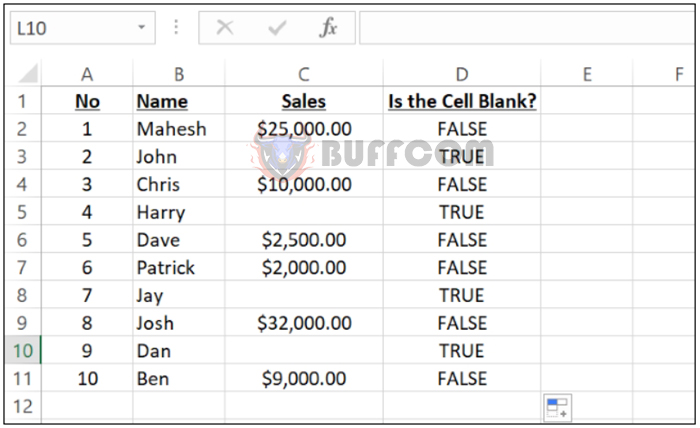How to Check if a Cell is Empty with ISBLANK in