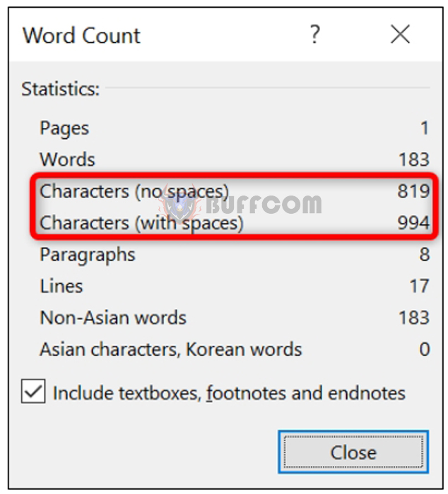 How to Count Characters in Word6