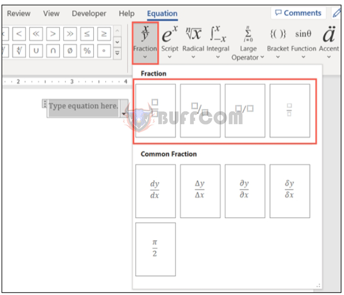 How to Create a Fraction in Microsoft Word13