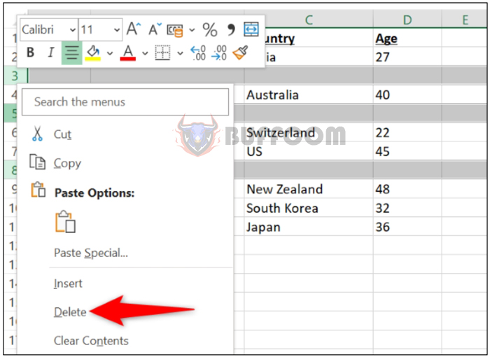 How to delete empty rows in Excel