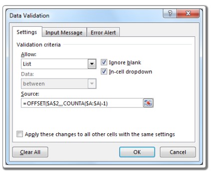 Creating a Dynamic Dropdown List with Data Validation in Excel