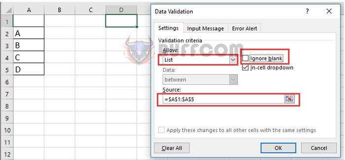 How to Add an Empty Option as the First Choice in an Excel Data Validation Dropdown List3