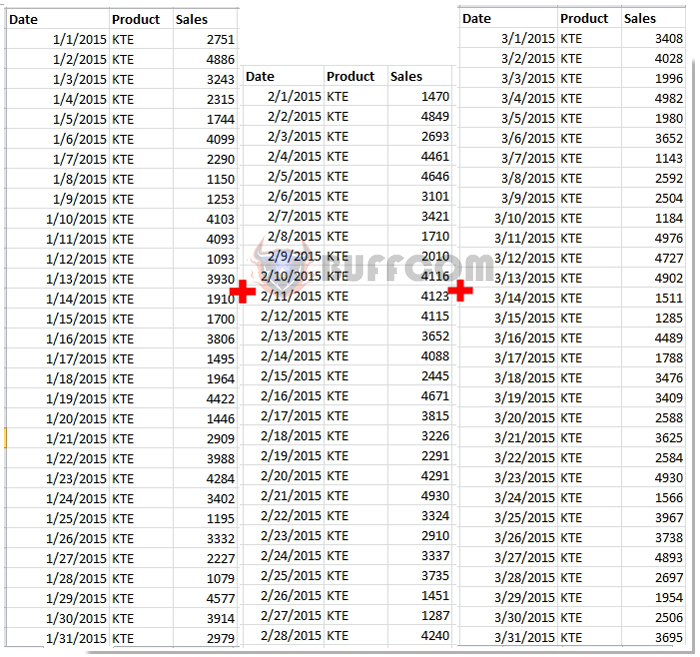 How to Merge Ranges from Different WorksheetsWorkbooks into One7