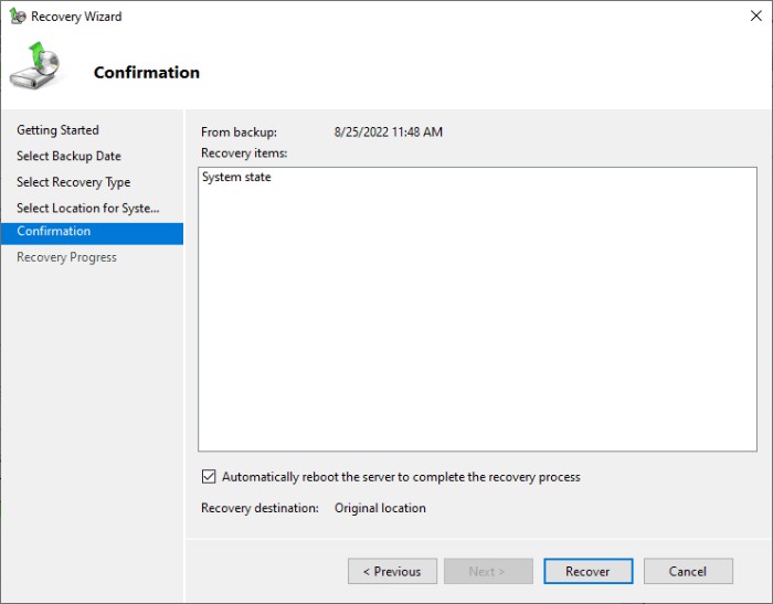 How to perform Windows Server 2022 backup and restore 7