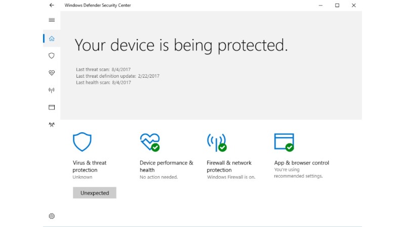 Windows Defender Antivirus Windows 10 Pro