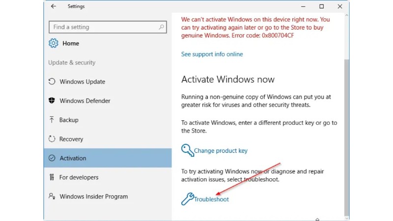 Activation Issues on Windows 10