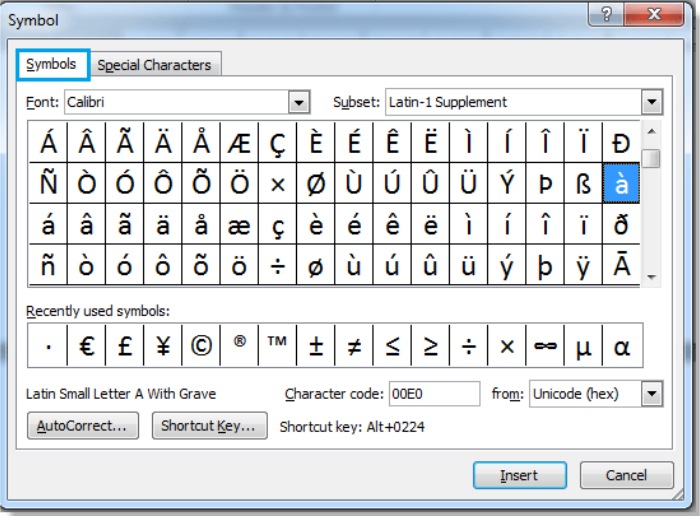 How to add accent marks in Word