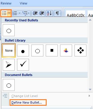 How to insert check box list in Word