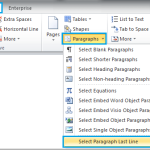 How to select all last lines in paragraphs in Word