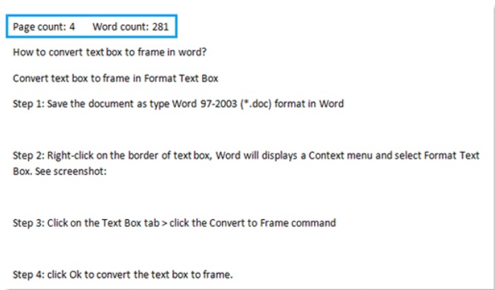 How to insert word count or page count in Word4