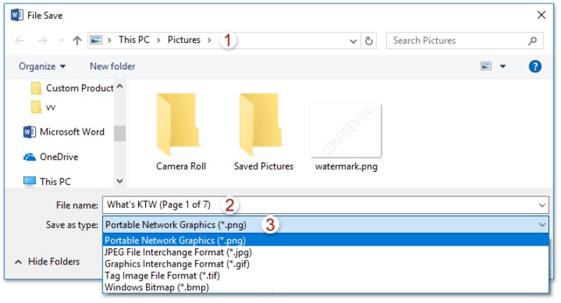 How to save Word document as image