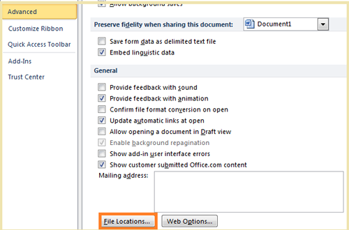 How to find or open Startup folder location in word2