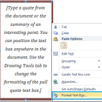 How to convert text box to frame in word
