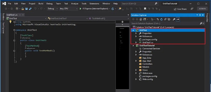 How to unit test in Visual Studio 20195